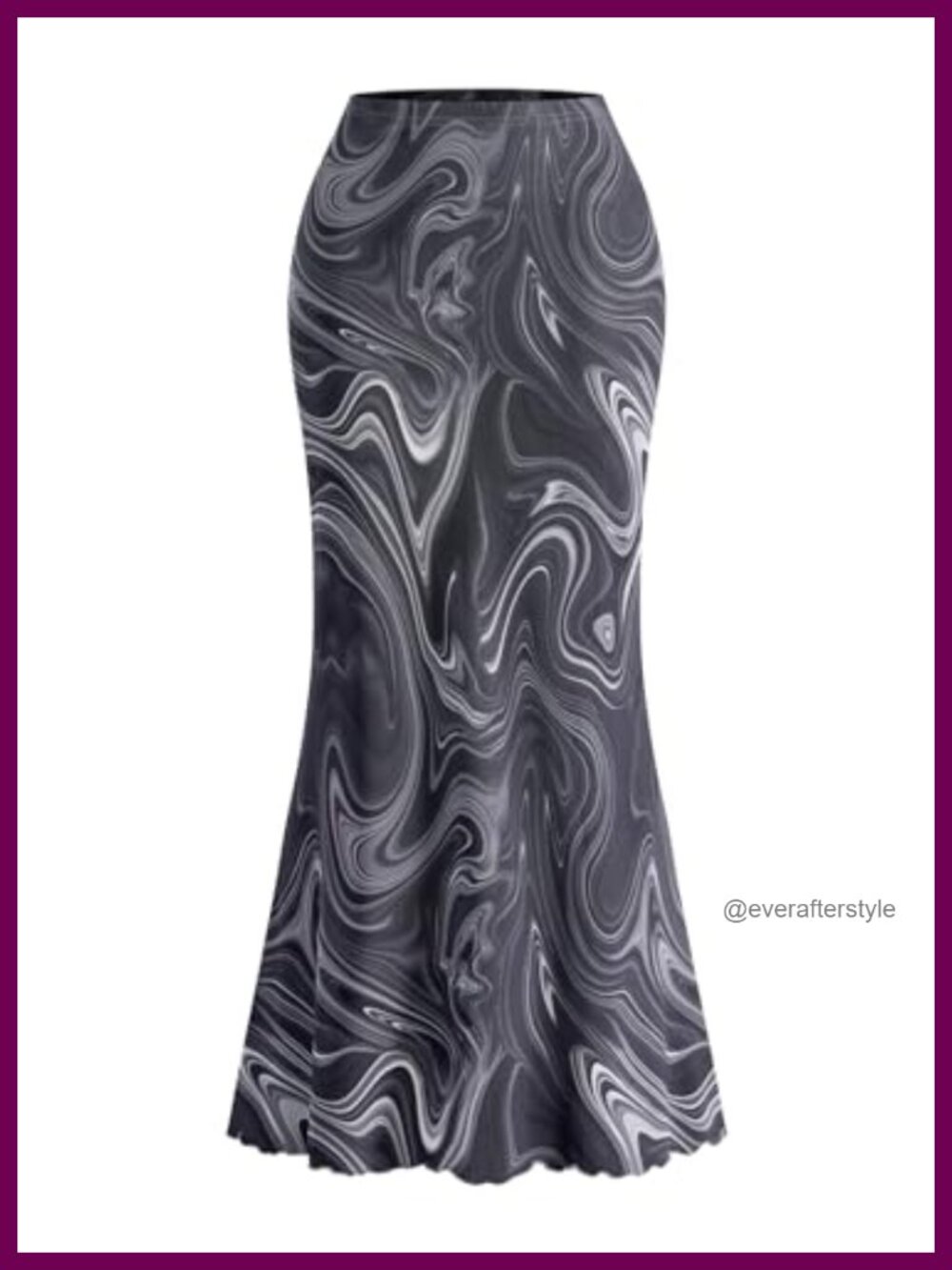 Floral Print Mesh Long Skirt High Waisted Bodycon Fishtail Summer Maxi